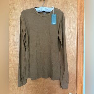 Nui Women’s Merino Silk Long-Sleeve Crewneck Shirt — Kelp, Medium